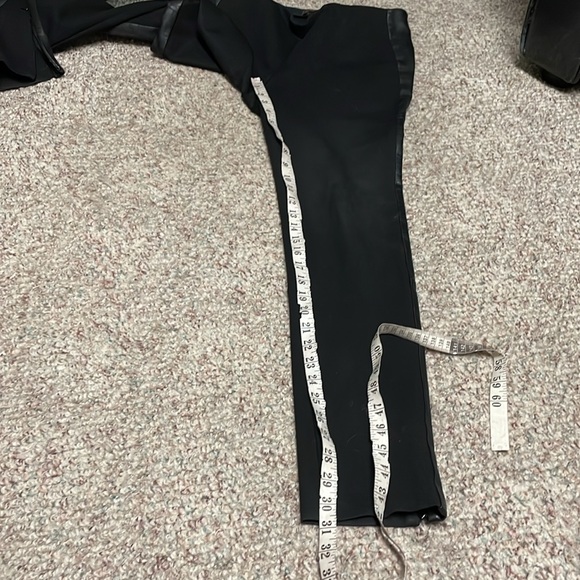 Danier Black Pants with Leather Trim and size ankle slits - Picture 7 of 9